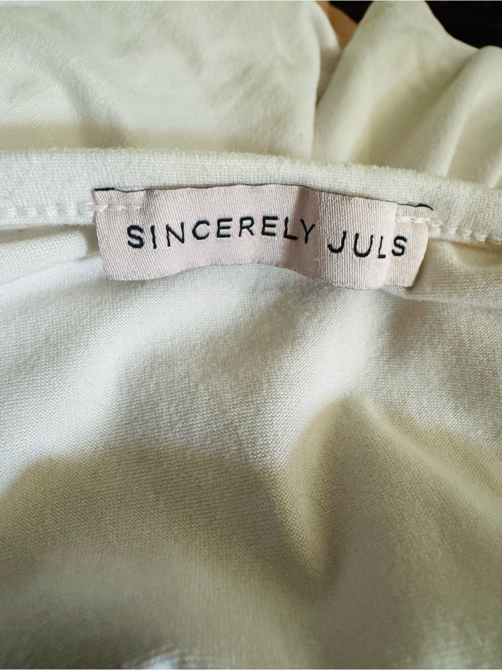 Sincerely Jules White Super Soft Crop Top Short Sleeve Minimalist Tee XS Y2K - Picture 5 of 5